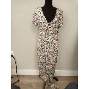 H&M Basic Basique Women's White Floral Design Romper w/pockets Medium